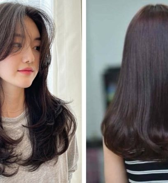 kiểu tóc uốn hoặc duỗi tóc